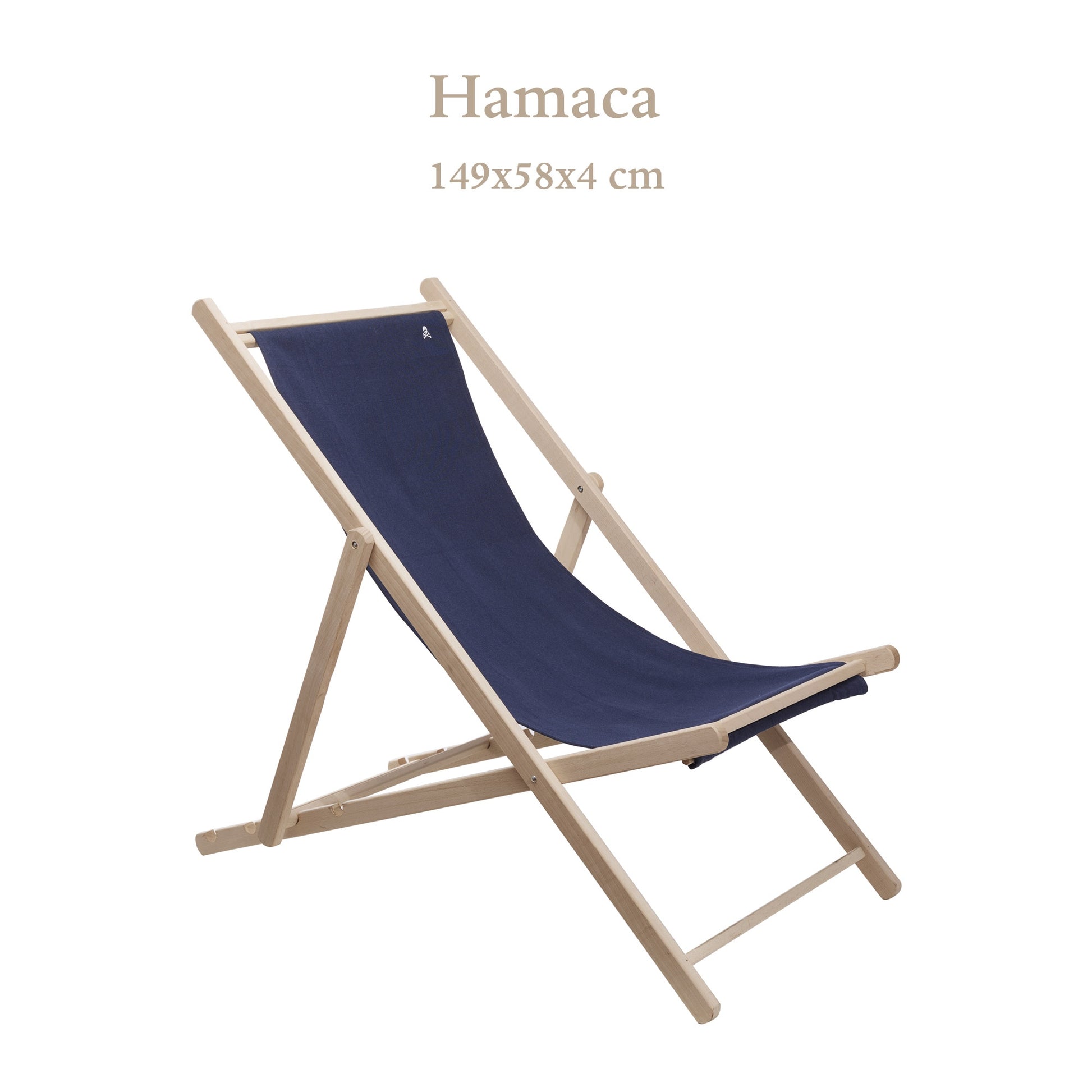 Hamaca Plegable De Madera De Haya Sin Brazos, Azul Oscuro - Scalpers_1