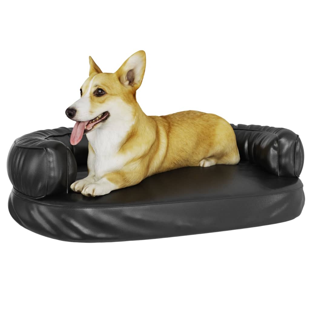 Vidaxl Cama Para Perros De Espuma Cuero Sintético Negro 75x53 Cm_5