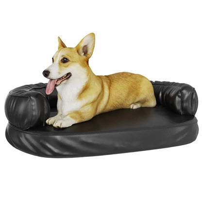 Vidaxl Cama Para Perros De Espuma Cuero Sintético Negro 75x53 Cm_5