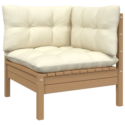 Vidaxl Muebles De Jardín 8 Pzas Y Cojines Madera De Pino Marrón Miel_3