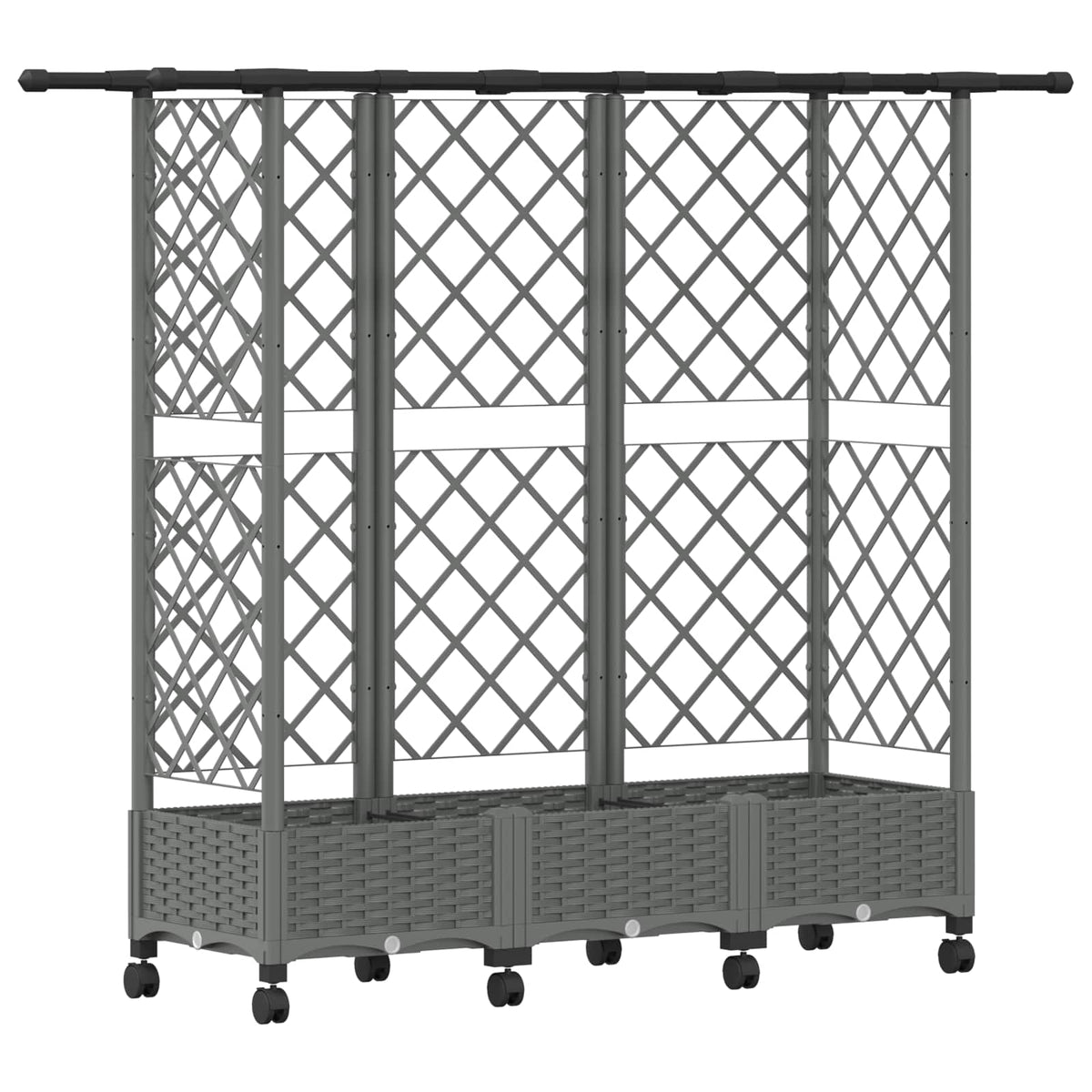 Cama Elevada Con Trellis Y Techo Gris Claro 164 X 40 X 127 Cm_0