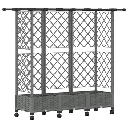 Cama Elevada Con Trellis Y Techo Gris Claro 164 X 40 X 127 Cm_0