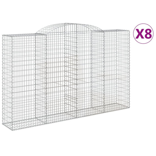 Cestas De Gaviones 8 Uds Forma De Arco Hierro 300x50x180/200 Cm_0