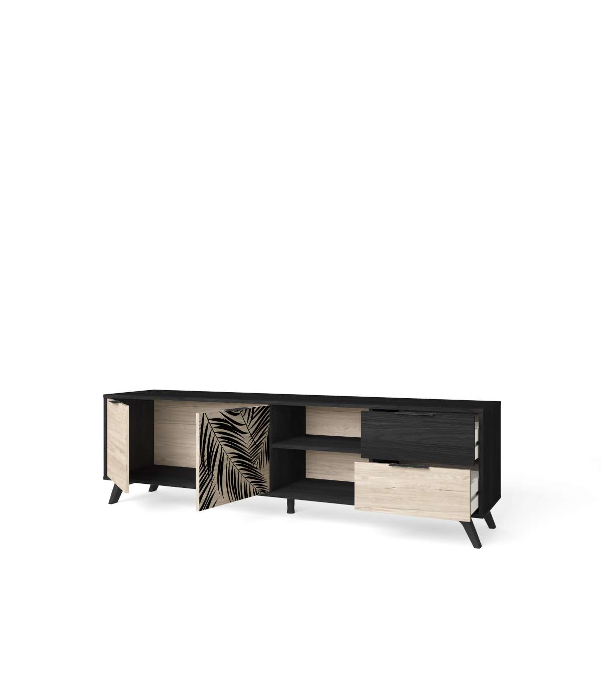 Mueble Tv 2 Puertas 2 Cajones Palma Acabado Sahara/bocamina, 53.1cm(alto) 180.5cm(ancho)_2