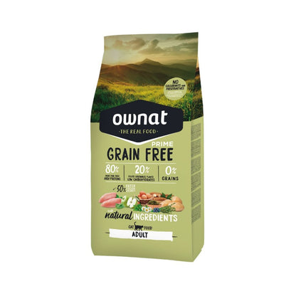 Ração Ownat Grain Free Prime para gatos adultos 8 kg