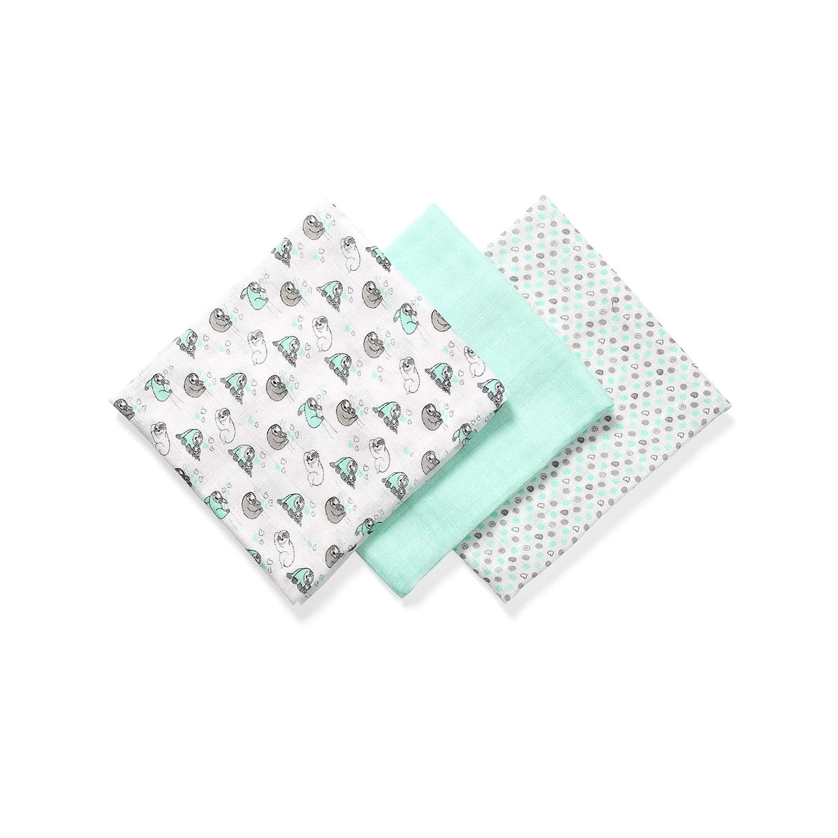 Pack 3 Muselinas Bambú Organico 70x70 Cm Mint_2