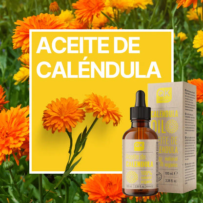 QKnatur - Aceite De Caléndula 100% Puro Orgánico - 100ml - Pieles Sensibles Y Secas. Calmante Y Cicatrizante_1