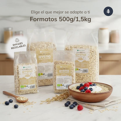 Pack 4x Copos de avena finos Sin Gluten ECO Planeta Huerto 1,5 kg