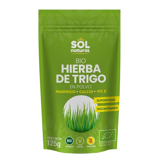 Pó de erva de trigo biológico Sol Natural 125g