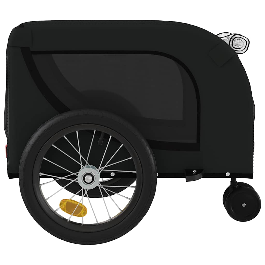 Remolque De Bicicleta Mascotas Hierro Tela Oxford Negro_5