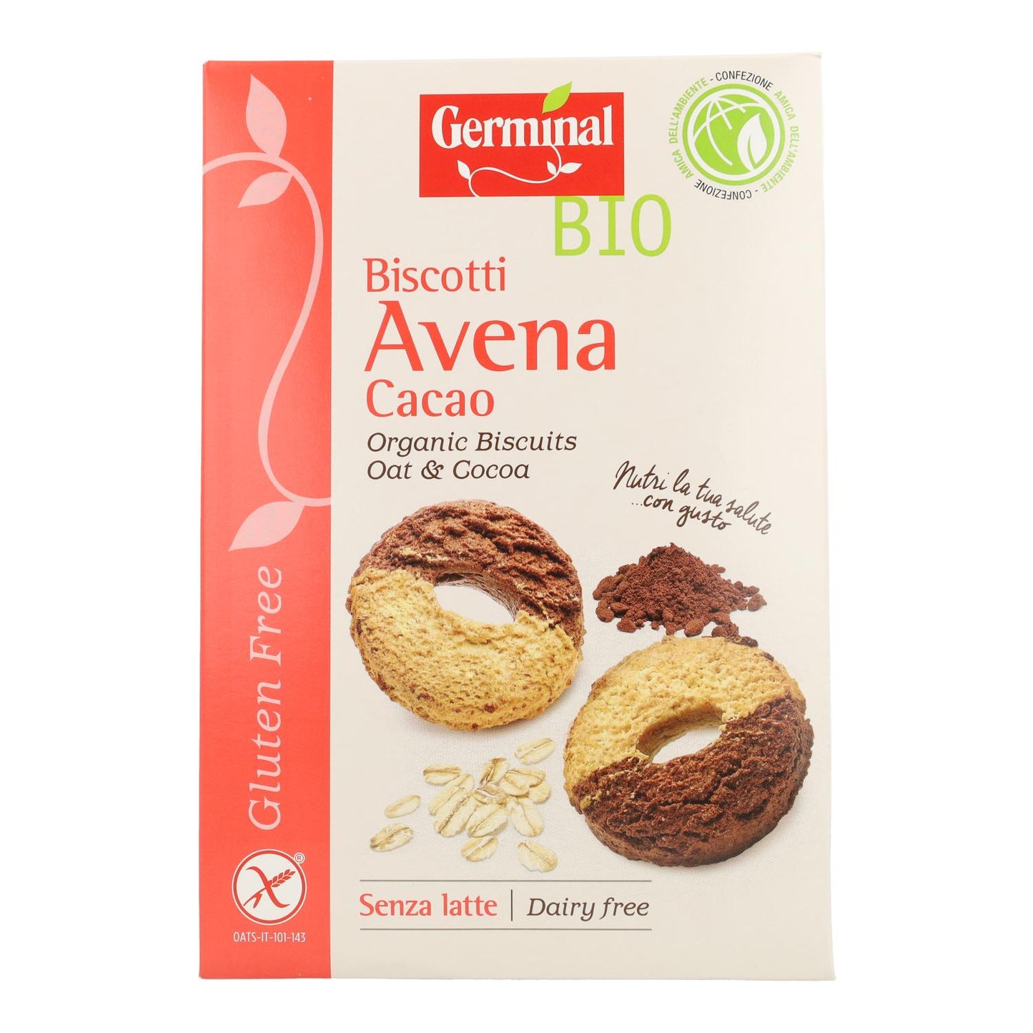 Bolachas de Aveia sem Glúten com Cacau Germinal Biológico 250g