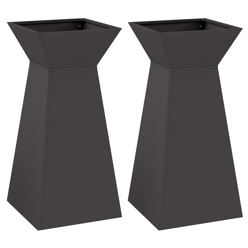 Maceta Pilar 2 Uds. Negro 35 X 35 X 73 Cm_0