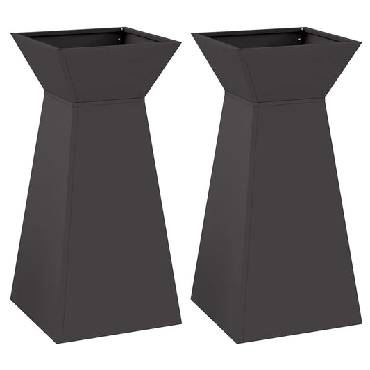 Maceta Pilar 2 Uds. Negro 35 X 35 X 73 Cm_0