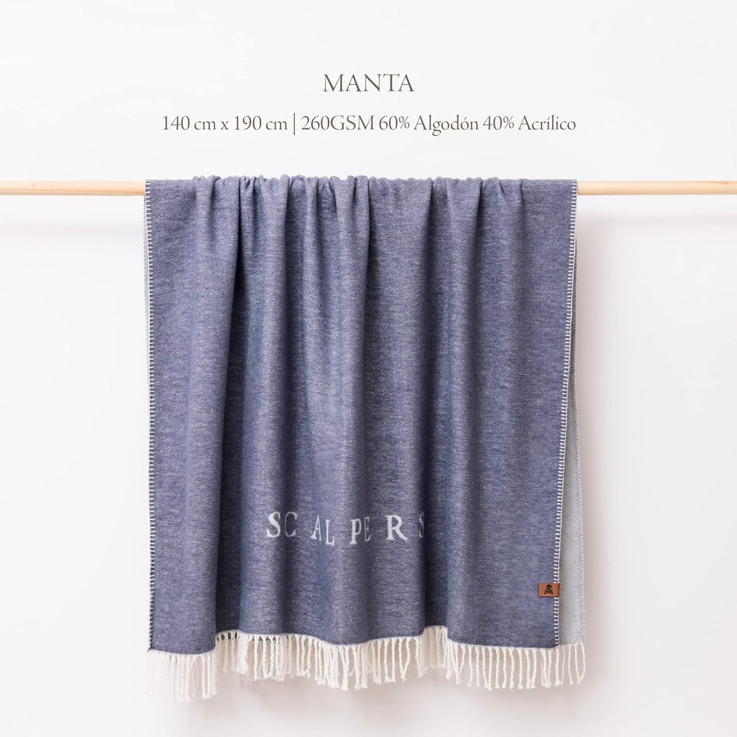Manta Scotch 140x190 60% Algodón 40% Acrílico 320gsm Azul Scalpers Home_2