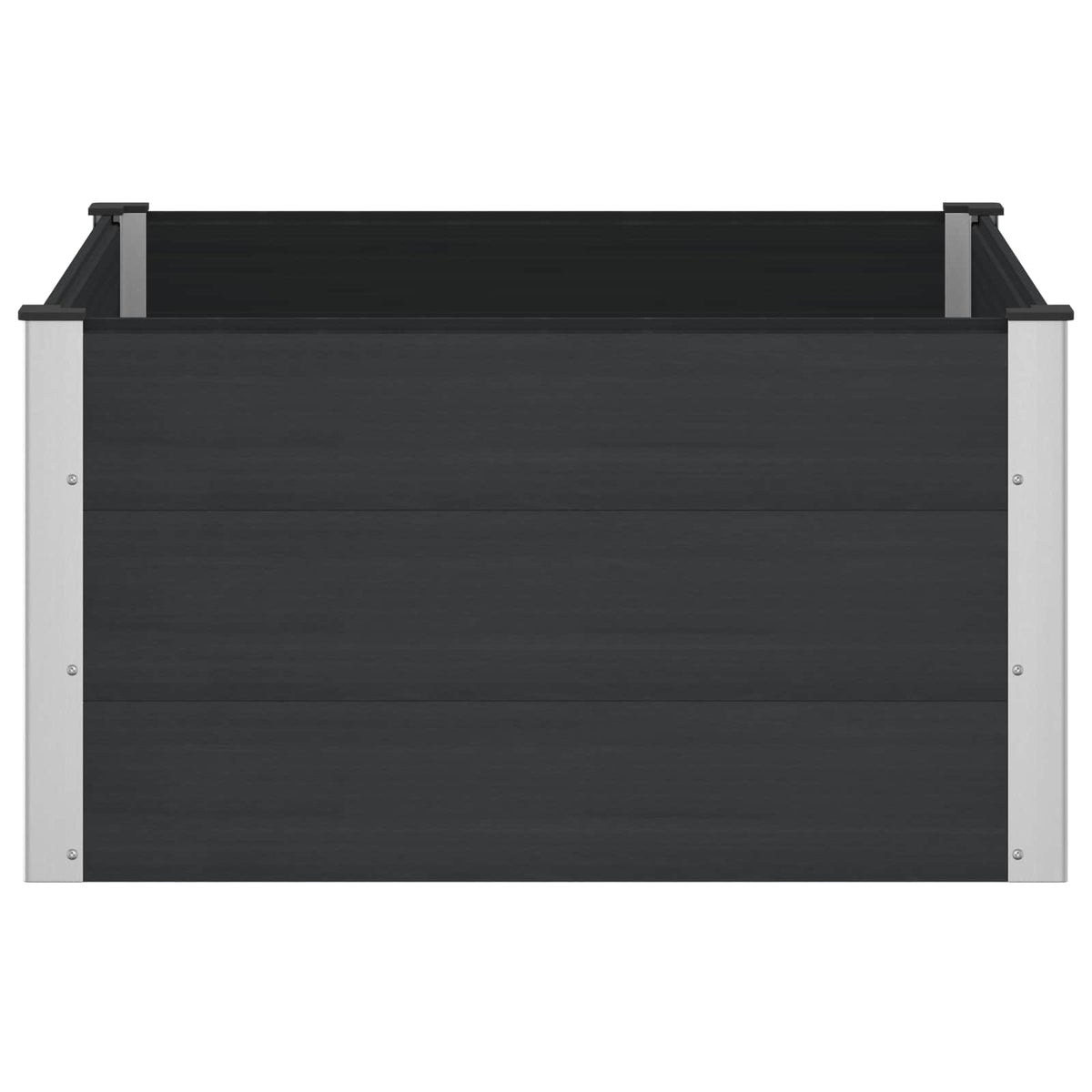 Arriate Elevado Negro 100 X 100 X 54 Cm Wpc Y Aluminio_3