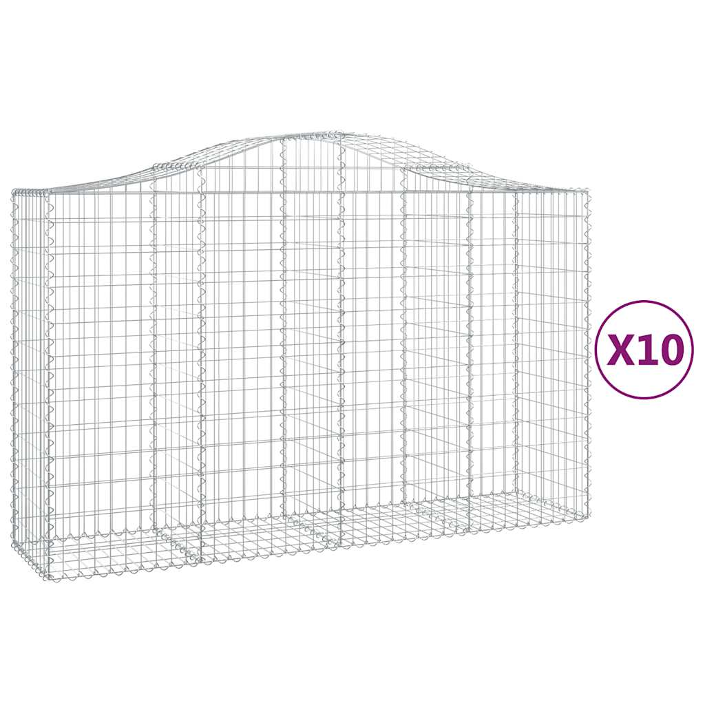 Cestas Gaviones 10 Uds Forma De Arco Hierro 200x50x120/140 Cm_0