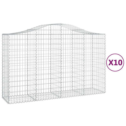 Cestas Gaviones 10 Uds Forma De Arco Hierro 200x50x120/140 Cm_0