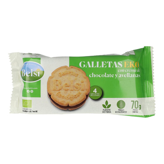 Bolachas integrais biológicas Belsi recheadas com chocolate 60g