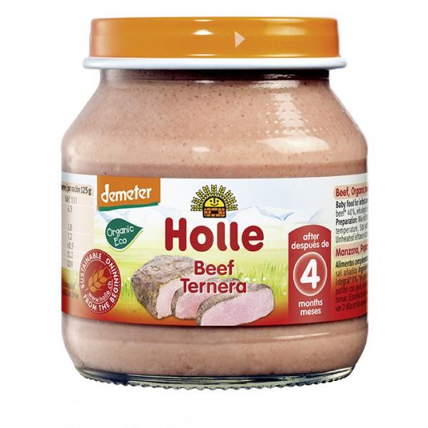 Pote de carne ECO +4 M, Holle 125 g