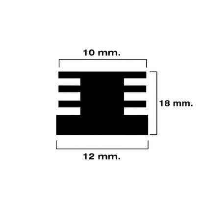 Contera Cuadrada Interior Negra 12x12 Mm. Blister 4 Piezas.