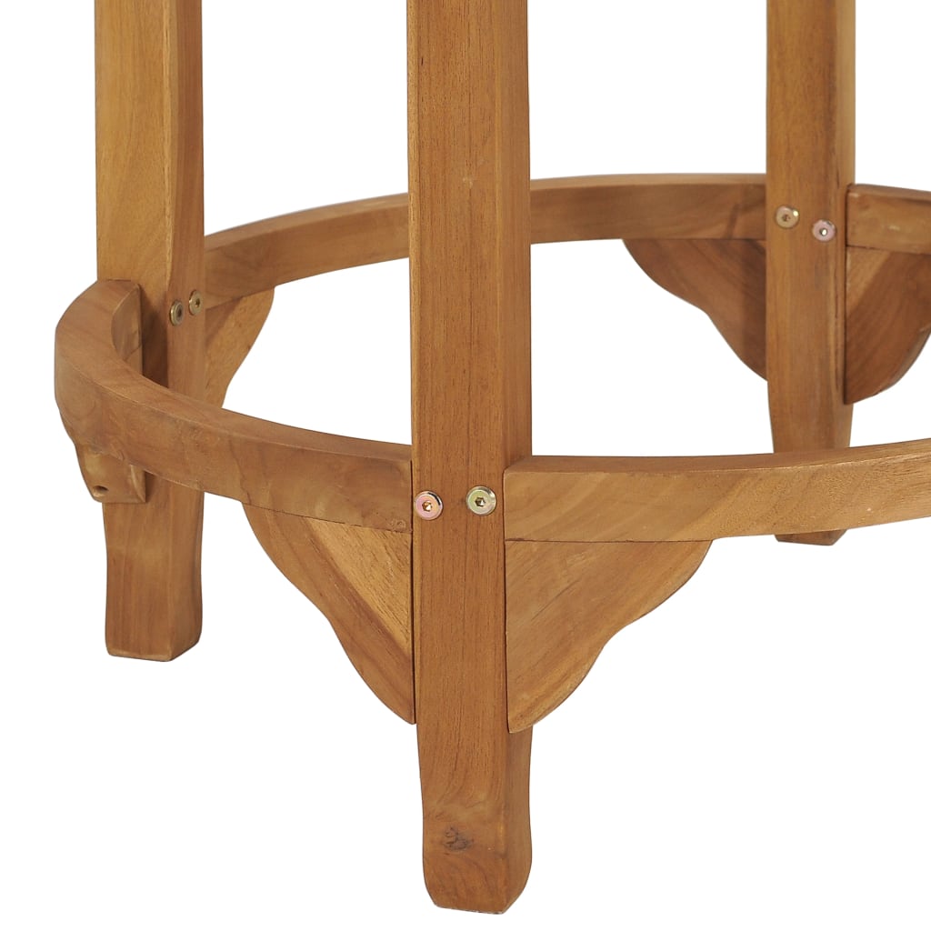 Mesa Alta De Bar De Madera Maciza De Teca Ø 60 Cm_3
