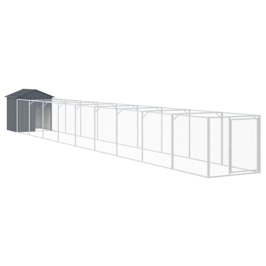 Caseta Perros Con Tejado Acero Galvanizado Gris 117x1017x123 Cm_0