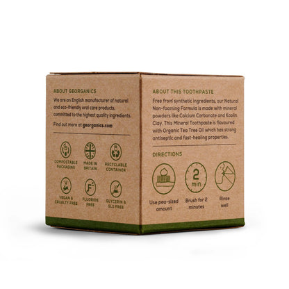 Pasta de dentes natural de melaleuca e coco Georganics 60 ml