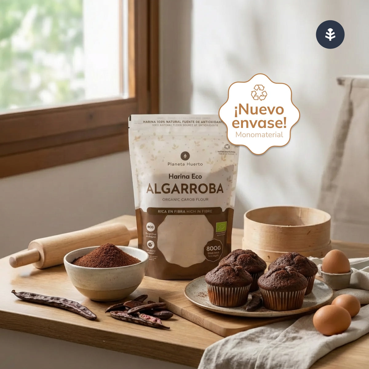 Farinha de Alfarroba Eco Planeta Huerto 800 g