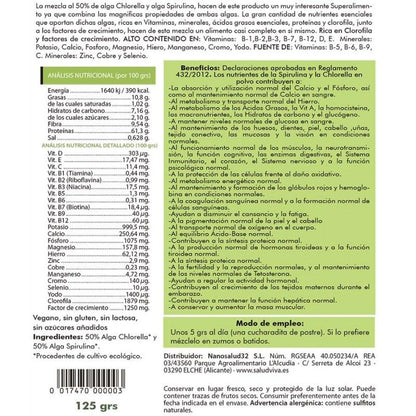 Clorela + Spirulina Salud Viva 125 g