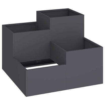 Maceta Para Jardín Antracita 80 X 80 X 60 Cm Acero_0