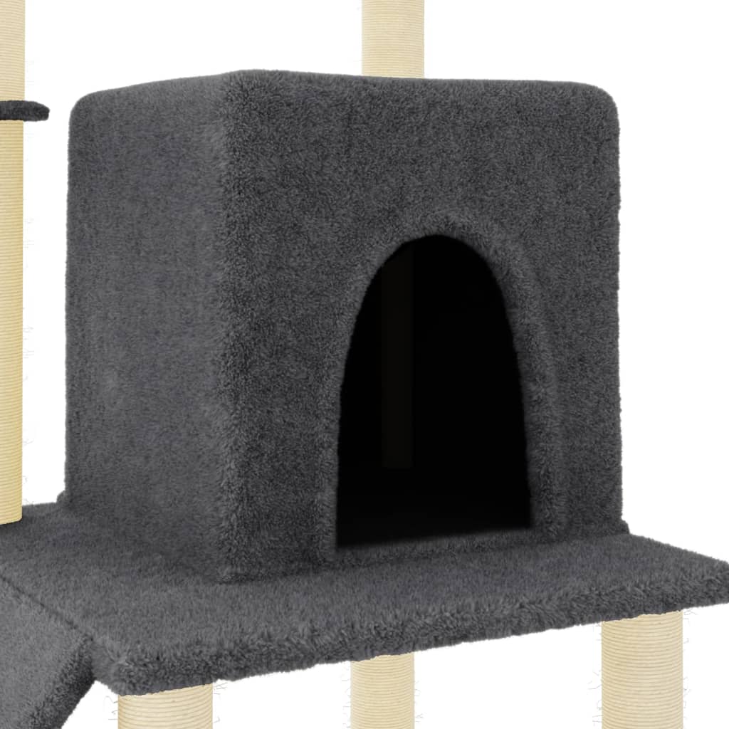 Rascador Para Gatos Con Postes De Sisal Gris Oscuro 96,5 Cm_5