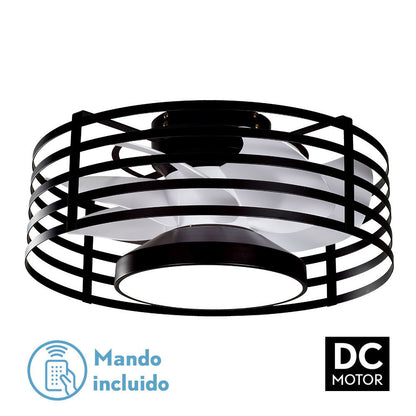 Ventilador 22w Dc Xaloc Negro 7aspas Blancas 6vel 3000-4000-6500 28x57,8x57,8cm C/remoto, Memoria Y Temporizador_0