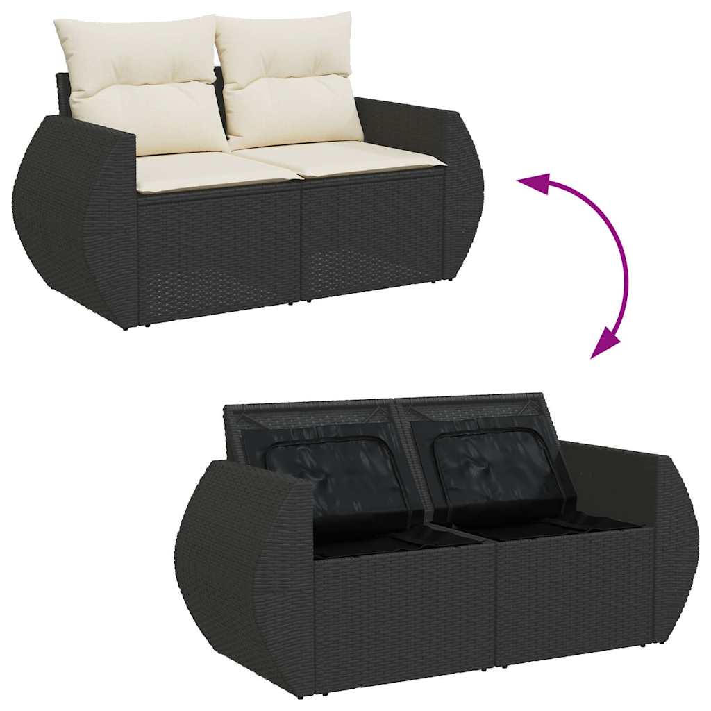 Set De Sofás De Jardín Y Cojines 8 Piezas Ratán Sintético Negro / Vetonek_3