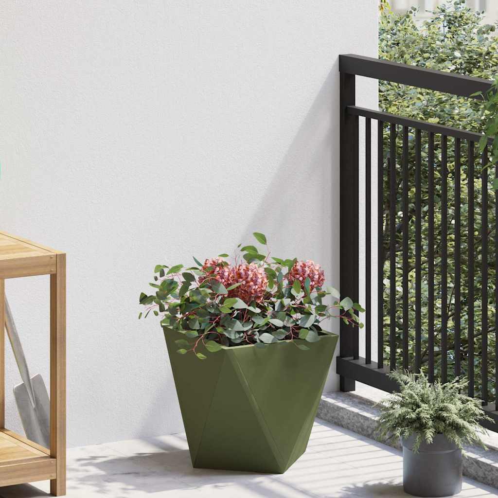 Jardinera 2 Uds. Verde Oliva 30 X 30 X 30 Cm Acero_3