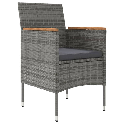 Juego De Comedor De Jardín 7 Piezas Con Cojines Gris Y Negro / Vetonek_1