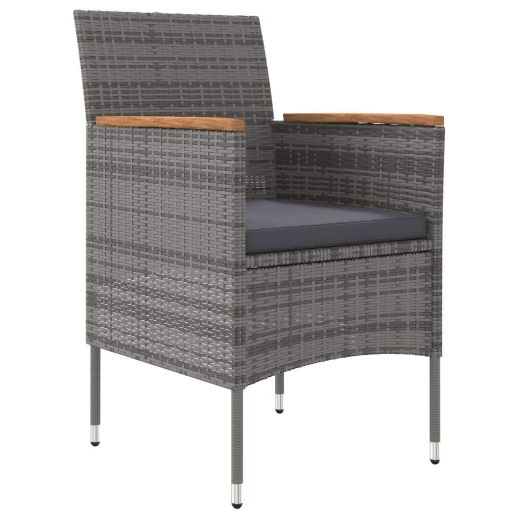 Juego De Comedor De Jardín 3 Piezas Con Cojines Gris Y Negro / Vetonek_3