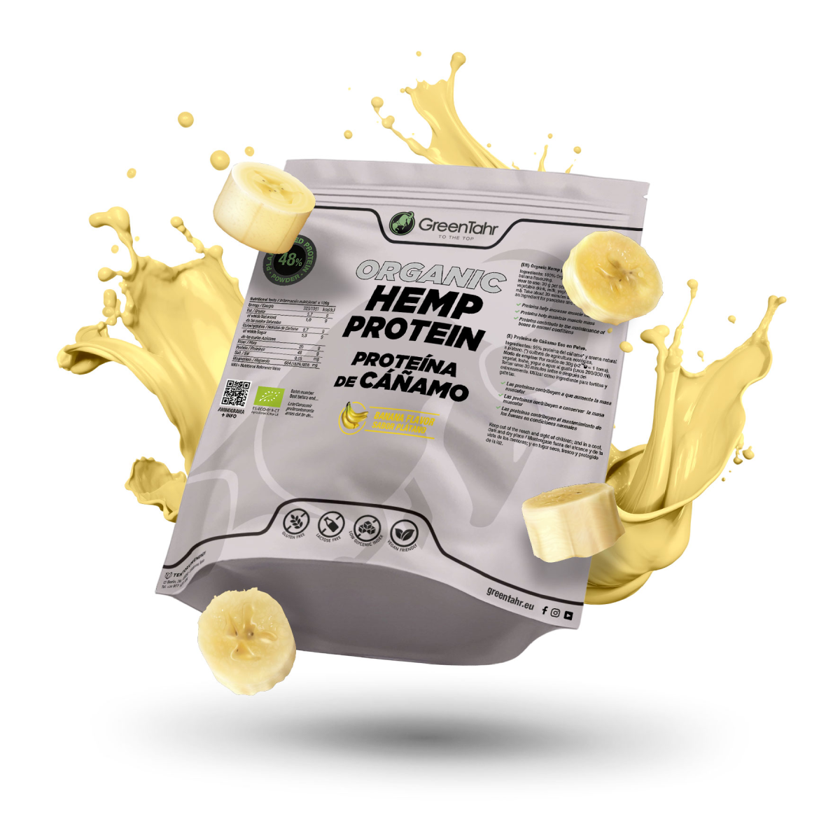 Proteína de cânhamo ECO sabor banana Green Tahr 750g