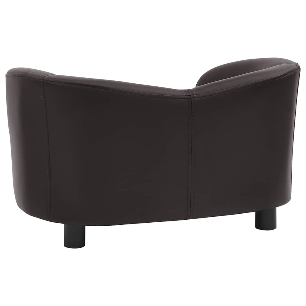 Vidaxl Sofá Para Perros Cuero Sintético Marrón 67x41x39 Cm_4