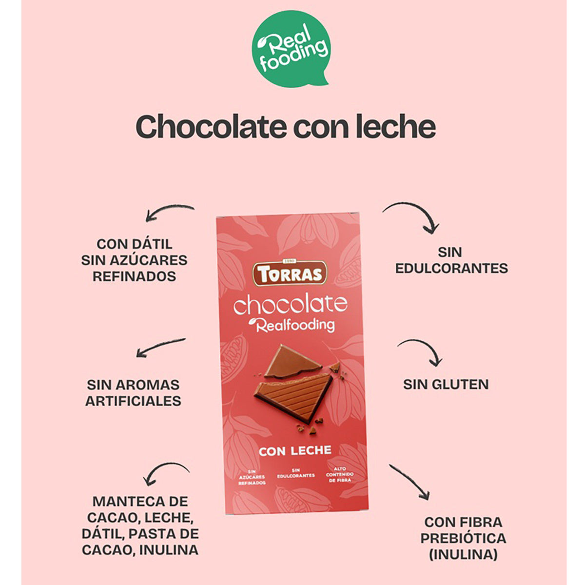 Chocolate con leche Realfooding 100g