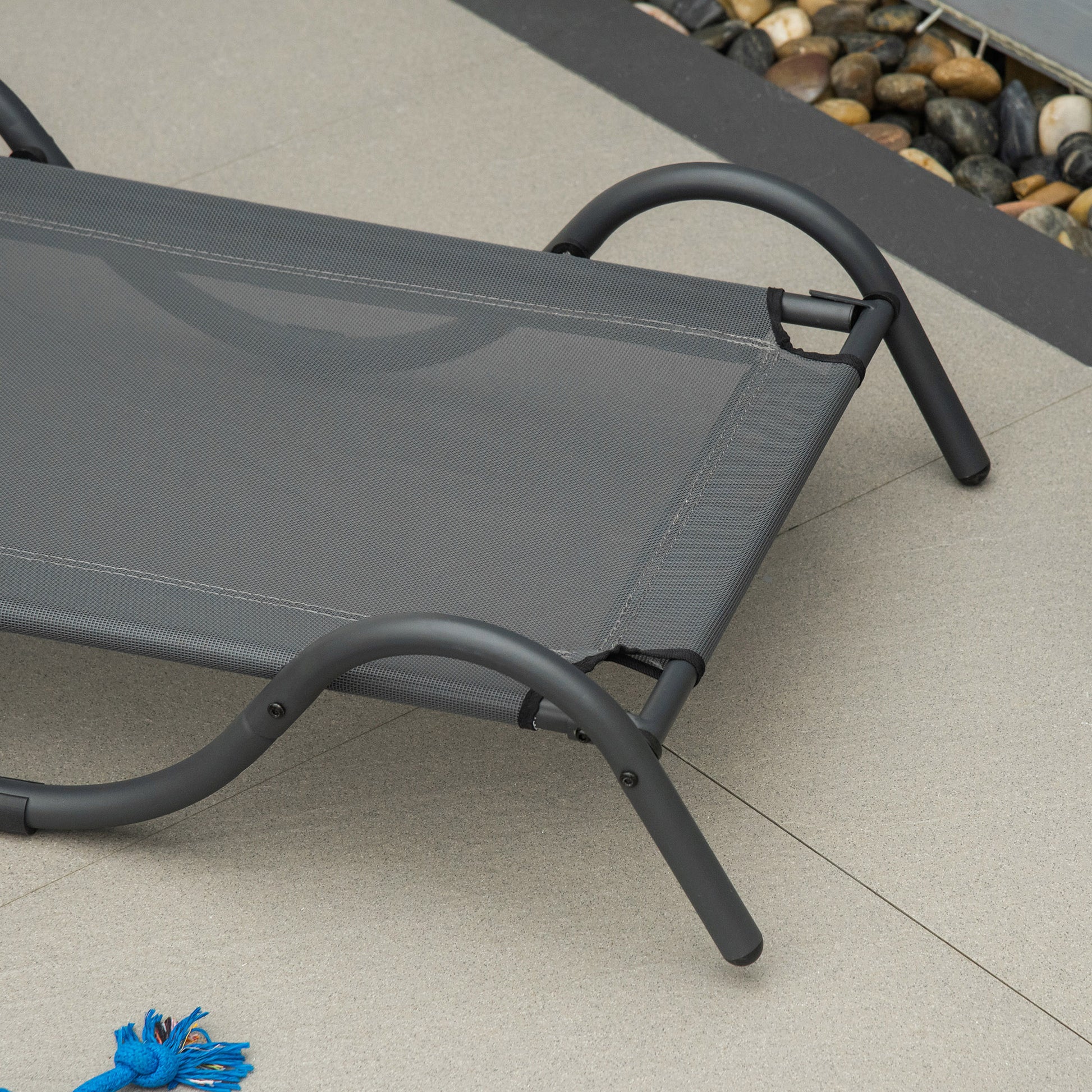 Pawhut Cama Elevada Para Perros Con Tela Malla Marco Curvo De Acero 92x55,5x21cm_4