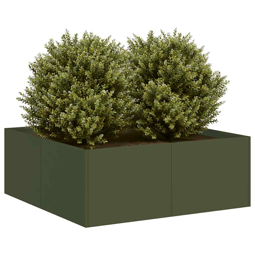 Jardinera Acero Verde Oliva 80x80x30 Cm_1