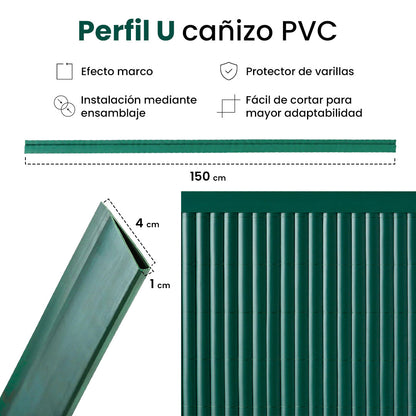 Perfil Remate «u» Cañizo Pvc Verde - Acabado Perfecto Unico / Multicolor_4