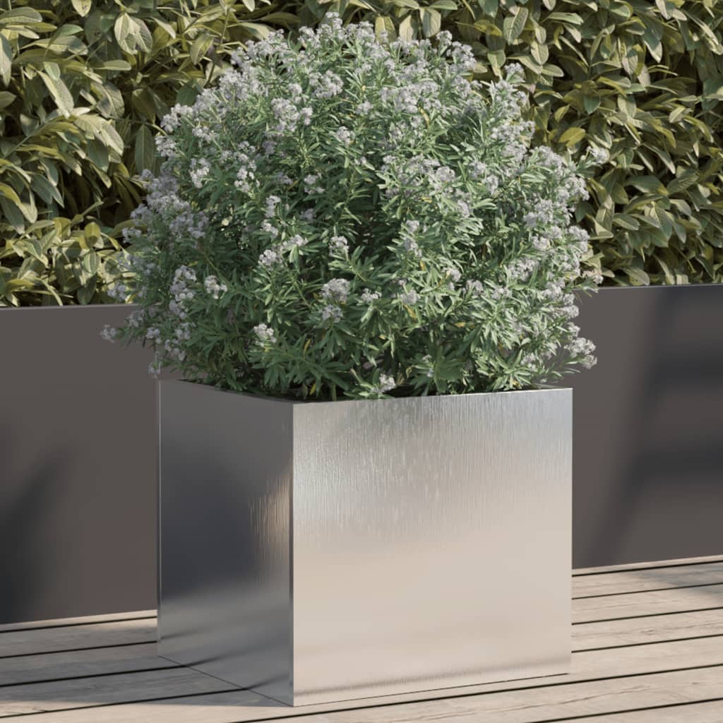 Jardinera De Acero Inoxidable Plateado 32x30x29 Cm_1
