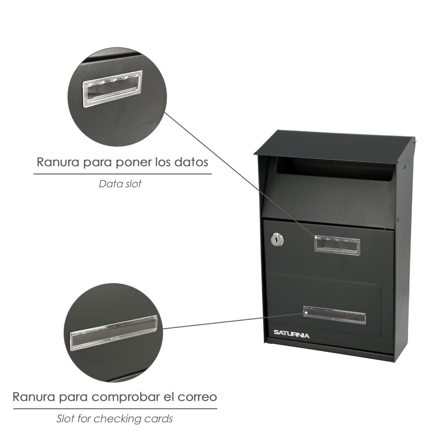 Buzon Exterior Country Gris Oscuro 215 X 320 X 105 Mm.