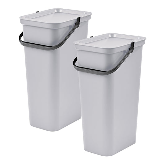Set De 2 Papeleras moda 25l Blanco Con Asa_0