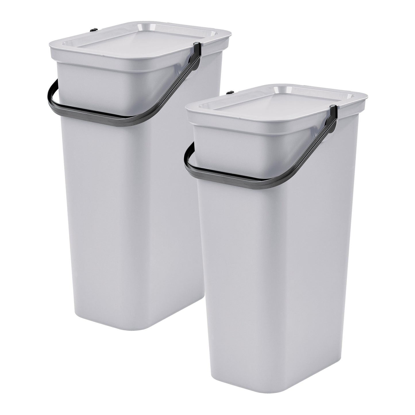 Set De 2 Papeleras moda 25l Blanco Con Asa