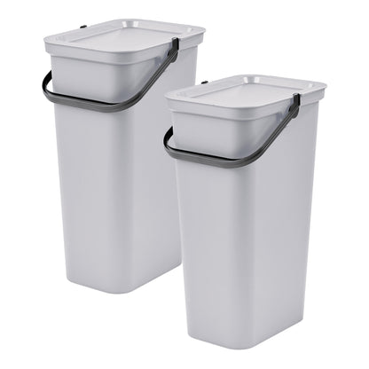 Set De 2 Papeleras moda 25l Blanco Con Asa