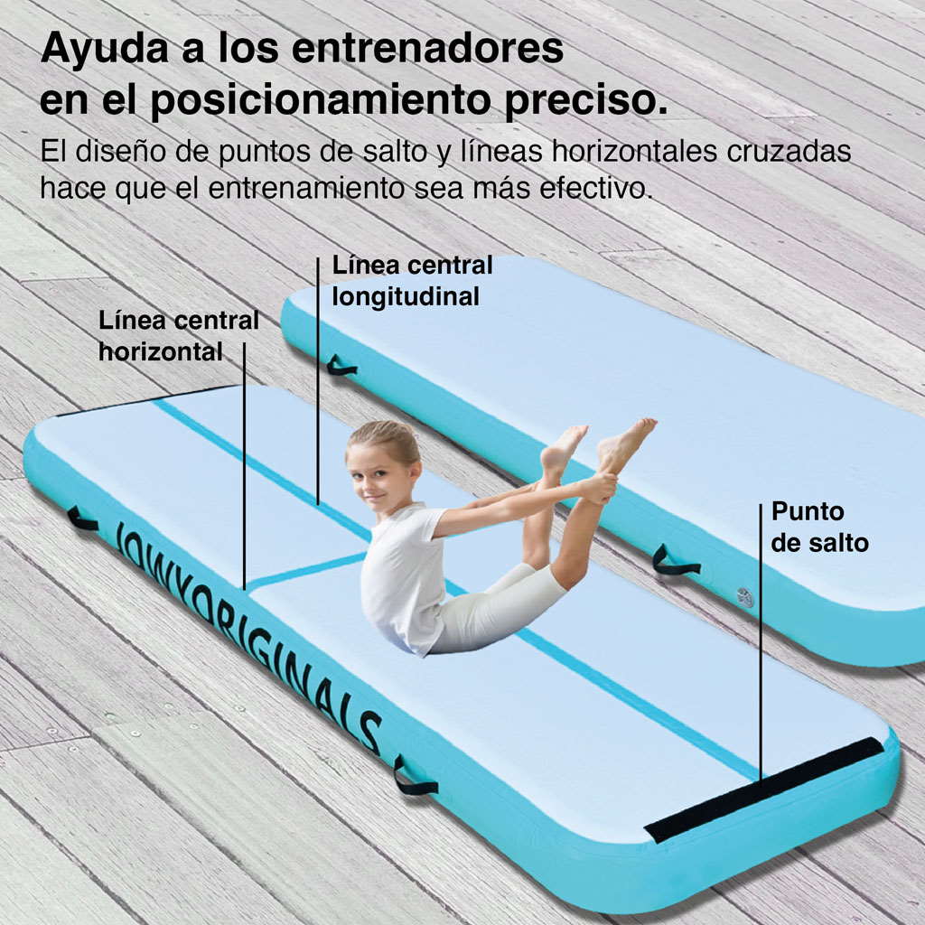 Airtrack 300x100x20cm Colchoneta Inflable, Color Azul_1