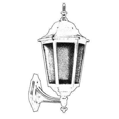 Aplique De Pared Para Exterior, Abs , Negro, 28x23x47, Casquillo E 27 Max 60 W