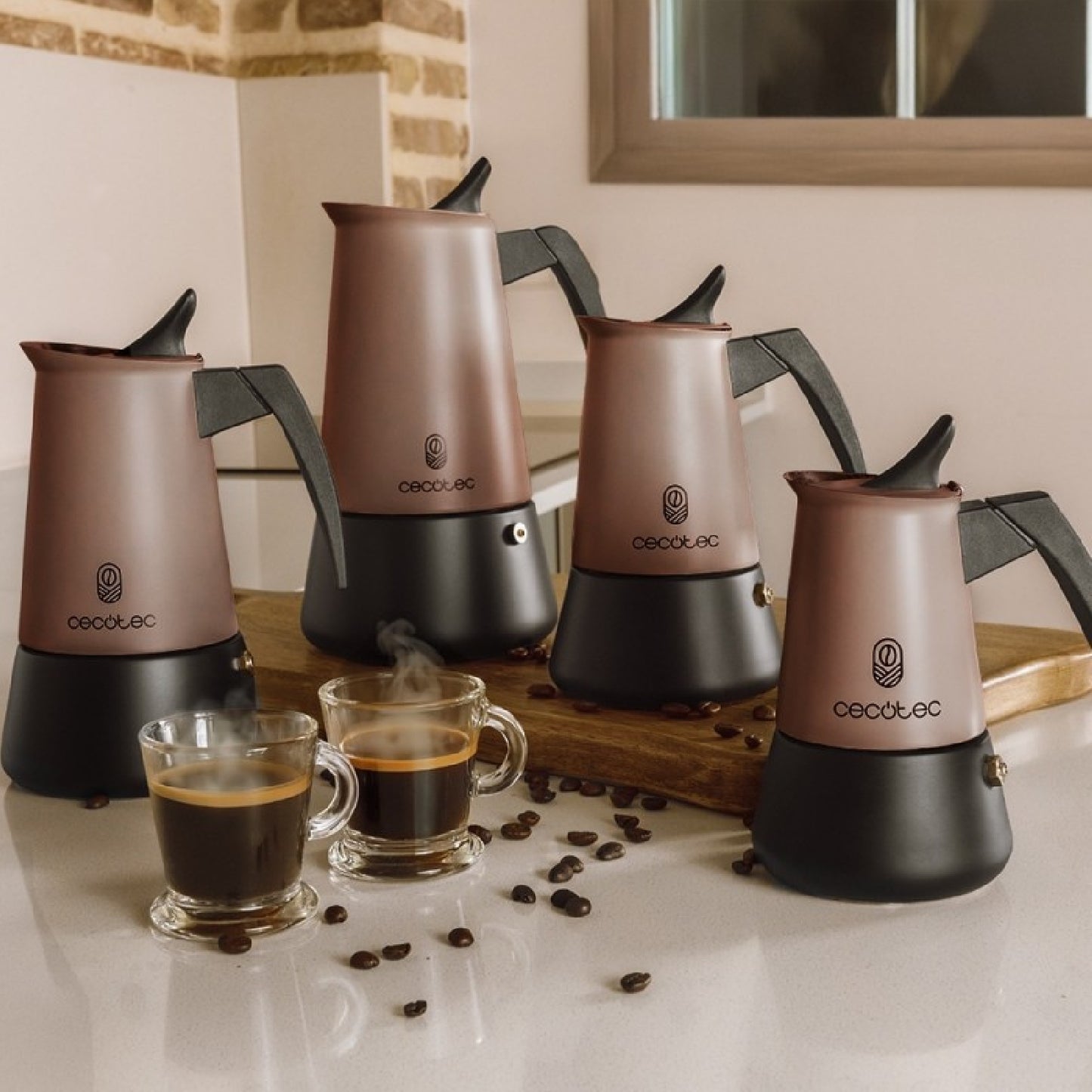 Cecotec Cafetera Italiana Piccolina 200 Bronze. 100ml, 2 Tazas De Café, Acero Inoxidable, Apta Todas Superficies, Filtro_4